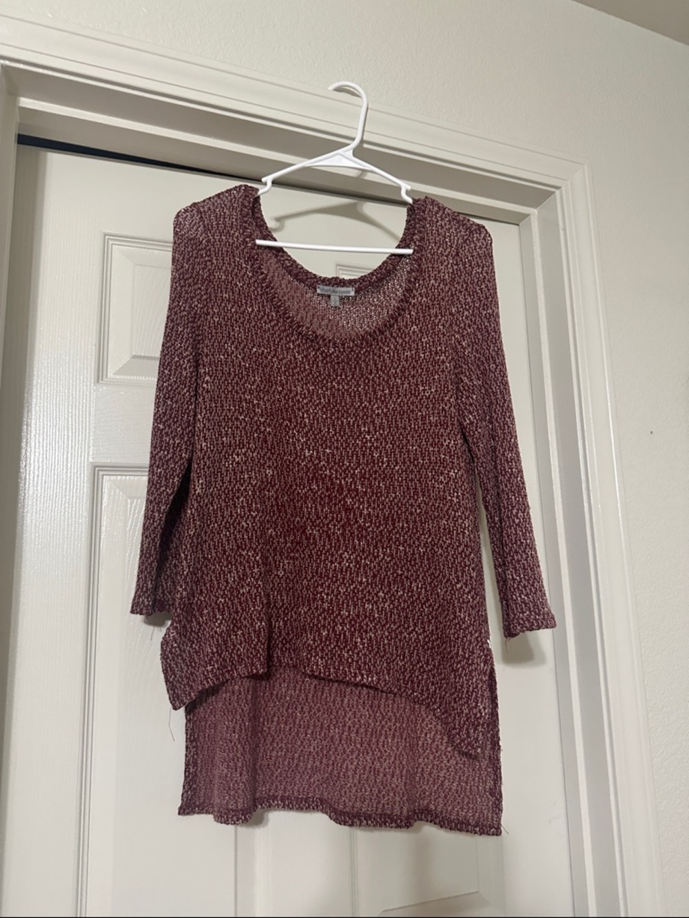 Charlotte Russe Marled Burgundy Knit Tunic Top